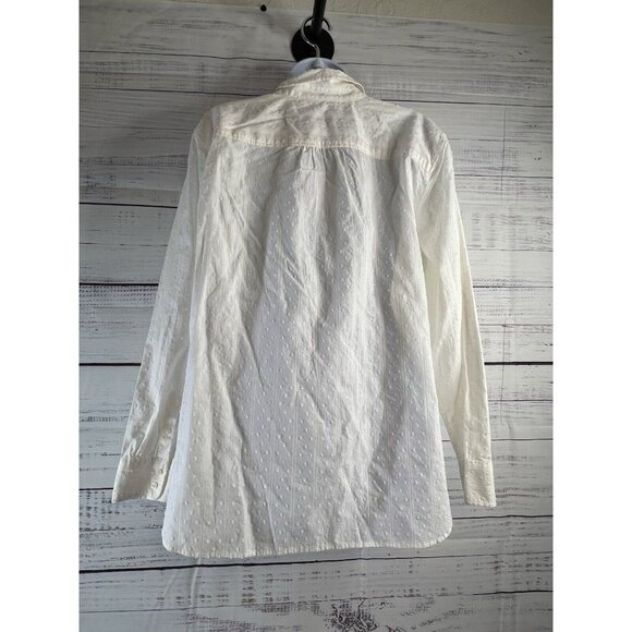 Talbots White Cotton Button Down Blouse Shirt Size XL Career Office Casual - Picture 5 of 14